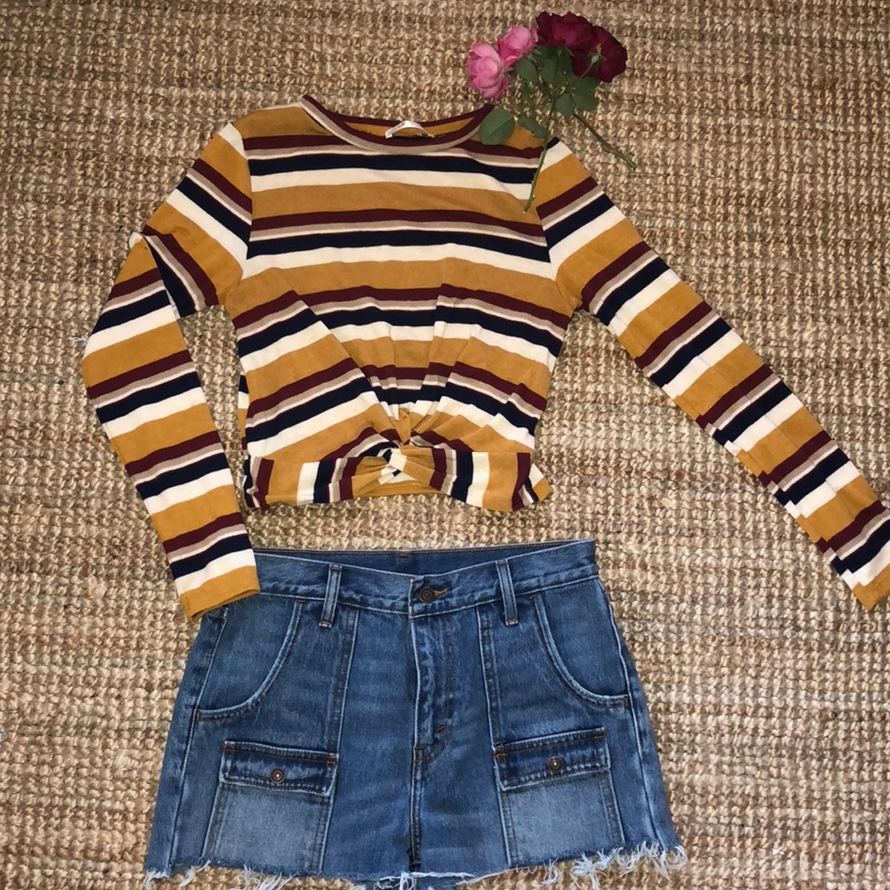 Striped cropped shirt.  20% 2+ bundles!